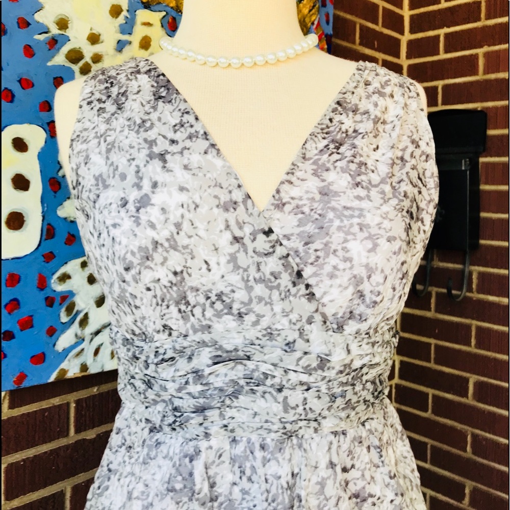 Talbots Ruched And Layered Petite Dress - Picture 2 of 8